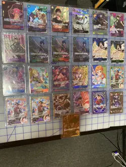 One Piece TCG English Lot Of Alt Art SP Rare Mint, Gold/Alt Art Leader, 25 Cards - Image 1