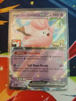Lillie's Clefairy ex 056/159 Prize Pack Series Promo Stamped Card Holo Pokemon - Image 1