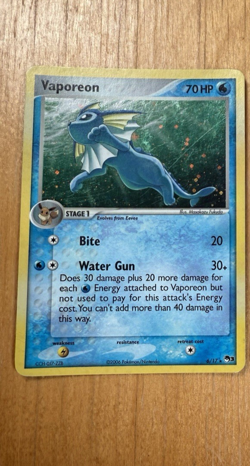 Pokemon Pop Series 3 Vaporeon MP 2006 Card Holo Rare - Image 1