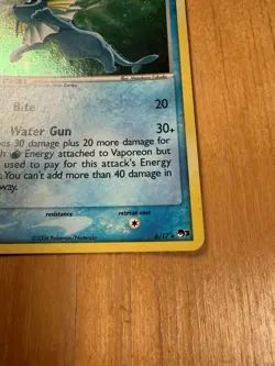 Pokemon Pop Series 3 Vaporeon MP 2006 Card Holo Rare - Image 4