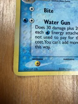 Pokemon Pop Series 3 Vaporeon MP 2006 Card Holo Rare - Image 5