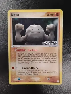 Pokemon TCG Ditto (Geodude) Card 62/113 Delta Species Set Holo Damaged - Image 1