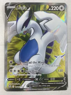 Lugia V 185/195 Silver Tempest Full Art Ultra Rare Holo Pokemon Card NM - Image 1
