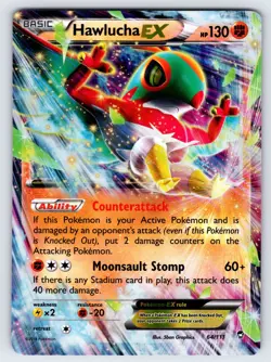 Hawlucha EX 64/111 2014 B&W Furious Fists Pokemon Card TCG Holo Rare - VLP - Image 1