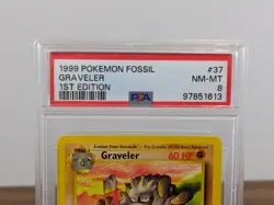 Graveler 37/62 Fossil PSA 8 1st Edition Graded 1999 Pokemon Card TCG NEAR MINT - Image 2