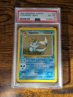 Pokemon TCG Vaporeon Jungle 12/64 Holo Unlimited | PSA 6 EX-MT - Image 1