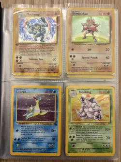 Pokemon TCG WOTC Vintage Cards in binder including holos and 1st edition - Image 1