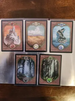 Mtg unglued complete set of lands, island, plains, mountain, swamp, forest - Image 1