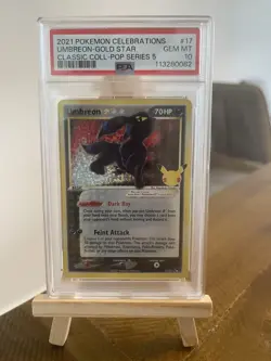Pokemon Umbreon Gold Star Holo 17/17 Celebrations 25th Anniversary PSA 10 - Image 1