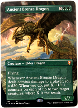 MTG Ancient Bronze Dragon BORDERLESS Battle for Baldur's Gate 369 NM - Image 1