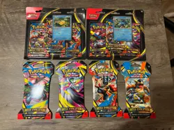 Mega Evolution SEALED LOT 2 3-Pack Blisters and 4 Sleeved Booster Packs POKEMON - Image 1