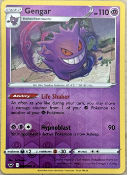 Gengar Sword and Shield Base Set 085/202 Reverse Holo Rare 2020 Pokemon TCG NM - Image 1