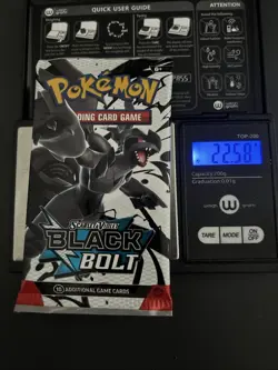 Heavy 22.58g Pokemon TCG SV 10.5 Black Bolt Booster Pack Sealed! - Image 1