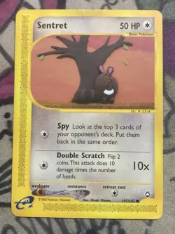 Pokemon TCG Aquapolis Sentret 107/147 MP Regular Common - Image 1