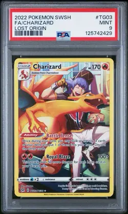 2022 Pokemon Lost Origin Charizard TG03 Full Art PSA 9 - Image 1