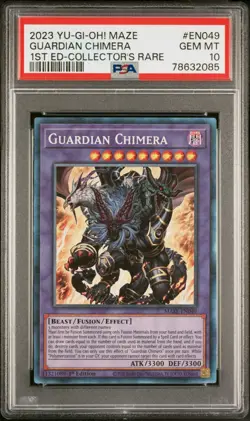 Guardian Chimera Yugioh 2023 MAZE-EN049 Collector's Rare 1st Edition PSA 10 - Image 1