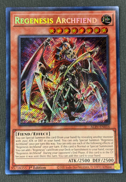 Yugioh! Regenesis Archfiend Secret Rare Near Mint 1st Editon ALIN-EN016 - Image 1