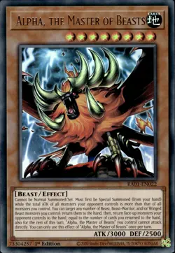 Alpha, The Master Of Beasts - Ultra Rare 1st Edition RA01-EN022 - NM - YuGiOh - Image 1