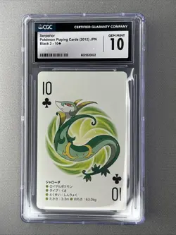 Serperior Pokemon Japanese Black Kyurem 2 - 10 of Clubs - Playing Card CGC 10 - Image 1