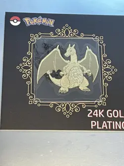 Pokemon Charizard 24k Gold Plated Metal Sticker Korean Striking RARE Free Ship - Image 2