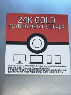 Pokemon Charizard 24k Gold Plated Metal Sticker Korean Striking RARE Free Ship - Image 3