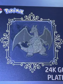 Pokemon Charizard 24k Gold Plated Metal Sticker Korean Striking RARE Free Ship - Image 4