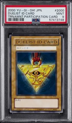 2000 YU-GI-OH! JPN PROMO TOURNAMENT PARTICIPATION CARD DUELIST ID CARD PSA 9 - Image 1