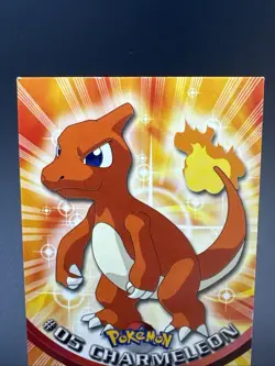 1999 Pokemon Topps TV Animation #5 Charmeleon Card Blue - Image 3