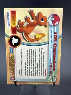 1999 Pokemon Topps TV Animation #5 Charmeleon Card Blue - Image 5
