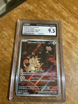 CGC 9.5 Team Rocket's Meowth 203/182 IR Destined Rivals DRI Pokemon Card - Image 1