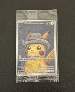 Pikachu With Grey Felt Hat 085 Promo Pokemon Van Gogh Card Sealed In Package - Image 1