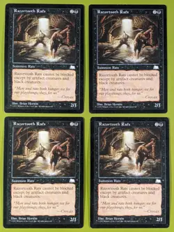 Razortooth Rats x4 Weatherlight 4x Playset Magic the Gathering MTG - Image 1