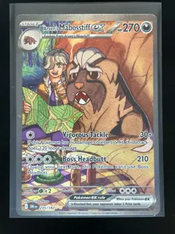 2025 Pokemon Destined Rivals Arvens Mabosstiff ex SIR 235/182 NM- - Image 1