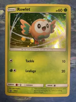 Pokemon, Rowlet, SM22, SM Black Star Promo, LP/NM Condition - Image 1