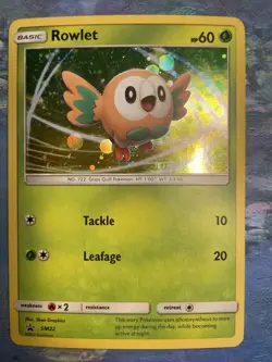 Pokemon, Rowlet, SM22, SM Black Star Promo, LP/NM Condition - Image 2