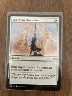 MTG Swords to Plowshares [Dominaria Remastered, Near Mint] - Image 1