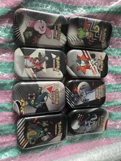 Pokemon TCG:Black Bolt & White Flare Unova Mini Tins X8 FULL SET SEALED IN HAND - Image 2