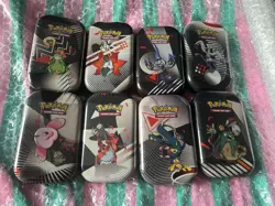 Pokemon TCG:Black Bolt & White Flare Unova Mini Tins X8 FULL SET SEALED IN HAND - Image 3