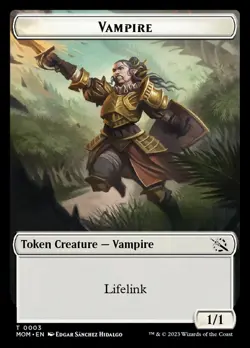 MTG Magic the Gathering Token - Vampire (3/548) March of the Machine LP - Image 1