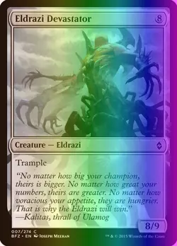 MTG Magic the Gathering Eldrazi Devastator (7/313) Battle for Zendikar LP FOIL - Image 1