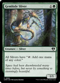 MTG Magic the Gathering Gemhide Sliver (896/1173) Commander Masters NM - Image 1