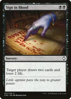 MTG Magic the Gathering Sign in Blood (77/332) Commander Anthology 2018 LP - Image 1