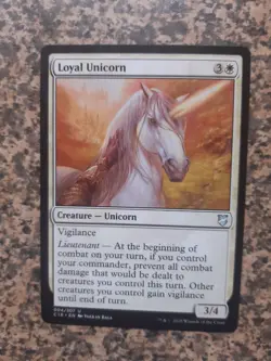 MTG - 1 x loyal Unicorn - Commander 2018 - Image 1