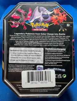 Pokemon TCG SWSH Crown Zenith GALARIAN MOLTRES Collector's Tin SEALED - Image 2