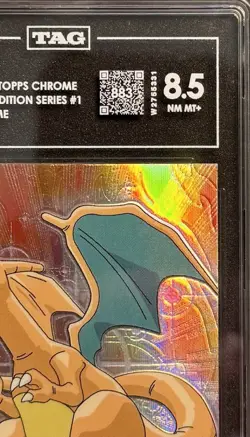 2000 TOPPS CHROME POKEMON T.V. SPECTRA #6 CHARIZARD TAG 8.5 NM-MT+ - Image 3
