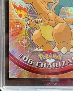 2000 TOPPS CHROME POKEMON T.V. SPECTRA #6 CHARIZARD TAG 8.5 NM-MT+ - Image 5