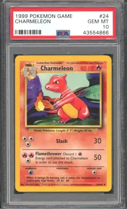CHARMELEON #24 PSA 10 1999 POKEMON Base Set Unlimited WOTC - Image 1