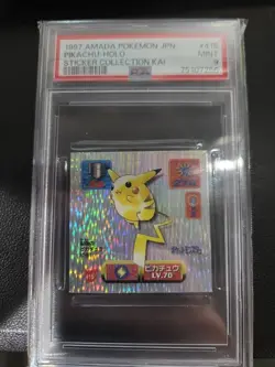 1997 AMADA POKEMON JPN STICKER COLL KAI #415 PIKACHU-HOLO PSA 9 - Image 1