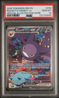 2025 Pokemon Destined Rivals EN Crobat EX Special Illustration Rare PSA 10 - Image 1