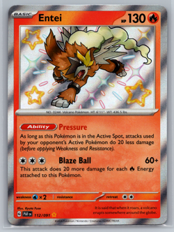 Entei 112/091 SV Paldean Fates Shiny Rare Pokemon TGC - NM - Image 1